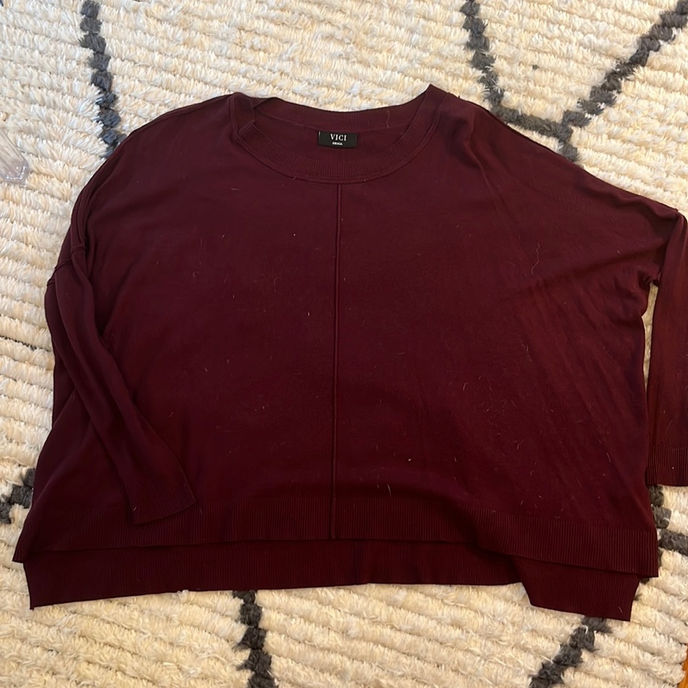 Vici Collection Wine Dolman Sleeve sweater